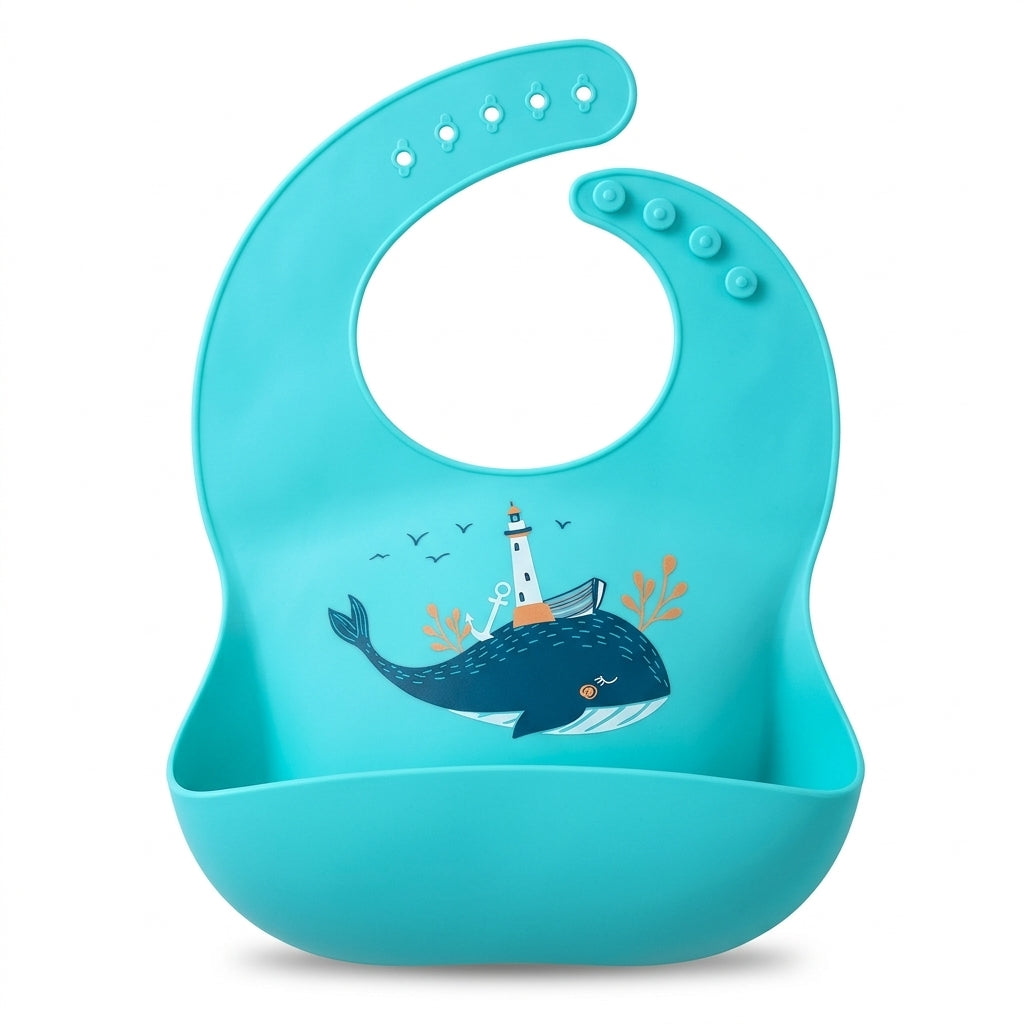 Kuddle Silicone Baby Bibs with Food Catcher | Waterproof & Easy Clean