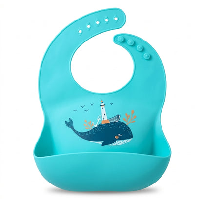 Kuddle Silicone Baby Bibs with Food Catcher | Waterproof & Easy Clean